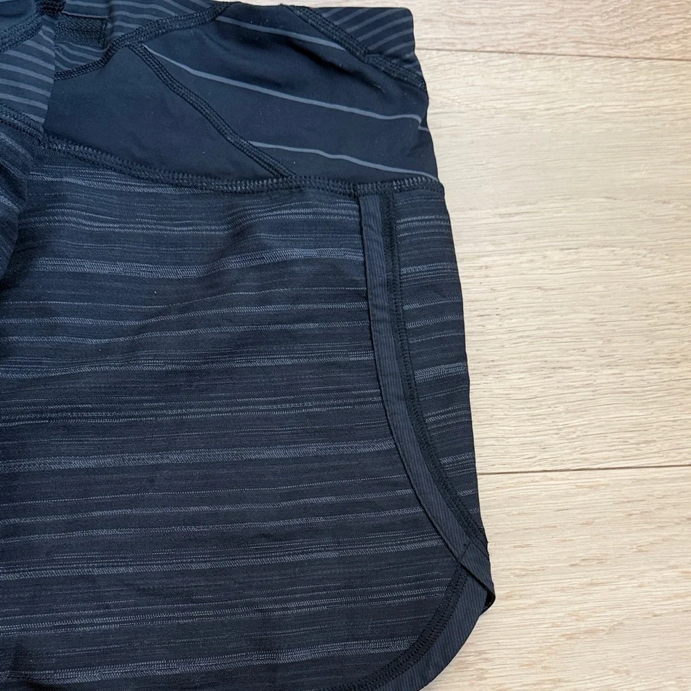 Women's Black striped lululemon Shorts 6